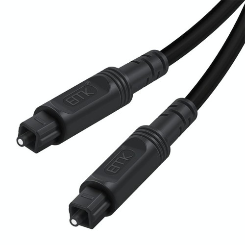 Cavo di collegamento in fibra ottica per altoparlante audio digitale da 2 m EMK OD4.0mm a porta quadrata (nero)