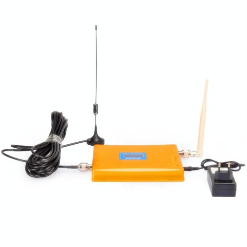 Ripetitore di segnale mobile LED 3G WCDMA 2100MHz con antenna a ventosa (oro)