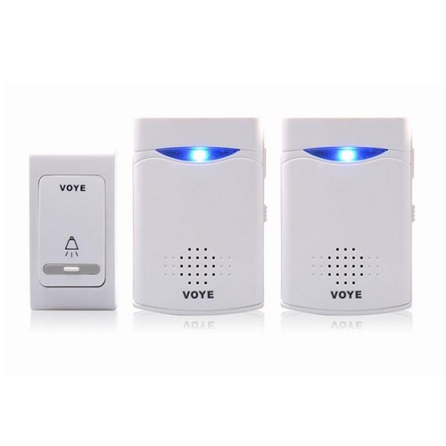 Voye V006B2 Telecomando wireless Campanello per campanello con doppio ricevitore (bianco)