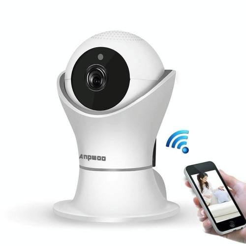 Telecamera IP WiFi Anpwoo Hercules GM8135 + SC2145 1080P HD, supporto rilevamento movimento e visione notturna a infrarossi e scheda TF (massimo 128 GB) (bianco)