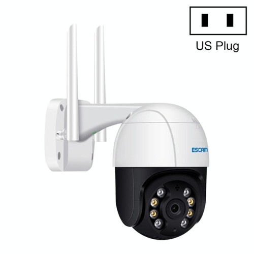 ESCAM QF518 5MP Smart WiFi IP Camera, supporto rilevamento umanoide AI / tracciamento automatico / visione notturna doppia luce / archiviazione cloud / audio bidirezionale / scheda TF, spina: spina americana (bianca)
