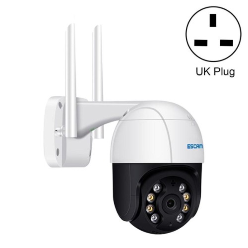 ESCAM QF518 5MP Smart WiFi IP Camera, supporto rilevamento umanoide AI / tracciamento automatico / visione notturna doppia luce / archiviazione cloud / audio bidirezionale / scheda TF, spina: spina UK (bianca)