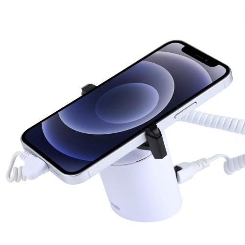 Supporto per display cilindrico Sistema di sicurezza Allarme antifurto / Allarme antifurto Supporto per display con telecomando a infrarossi per iPhone / iPod con porta a 8 pin