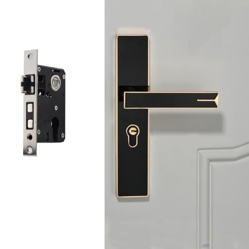 Serratura della maniglia della serratura della camera da letto della serratura della porta interna magnetica forte della lega di alluminio muto, colore: corpo piccolo 50 della serratura dell'oro nero
