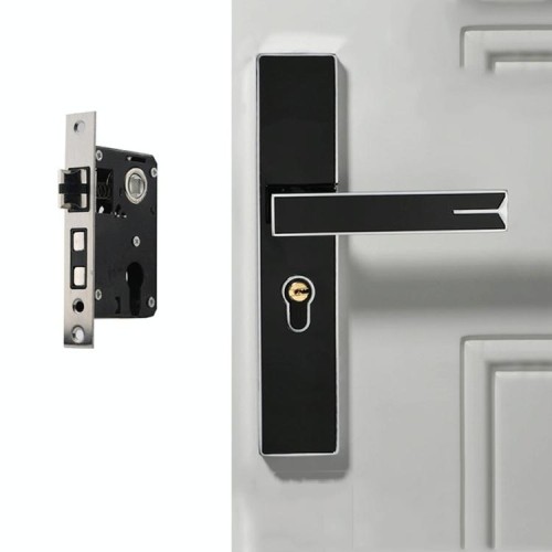 Muto Forte Magnetico Lega di Alluminio Serratura Interna Porta Serratura Hardware Camera Da Letto Maniglia Serratura, Colore: Nero Argento Piccolo 50 Corpo Blocco