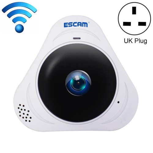ESCAM Q8 960P 360 gradi Fisheye Lens 1.3mp WiFi Fotocamera IP WiFi, supporto rilevamento movimento / visione notturna, Distanza IR: 5-10m, AU Plug (Bianco)