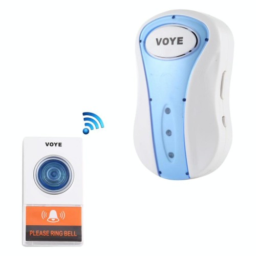 VOYE V008A Campanello senza fili con telecomando per musica domestica con 38 suoni polifonici, spina americana (bianco)