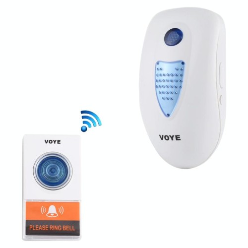 VOYE V003A Campanello wireless con telecomando per musica domestica con 38 suoni polifonici, spina americana (bianco)