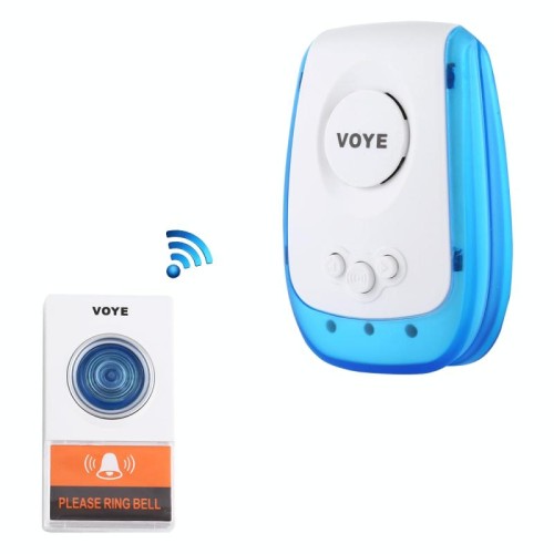VOYE V009A Campanello senza fili con telecomando per musica domestica con 38 suoni polifonici, spina americana (bianco)