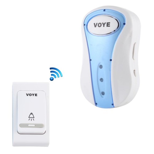 VOYE V008B Campanello senza fili con telecomando per musica domestica con 38 suoni polifonici, spina americana (bianco)