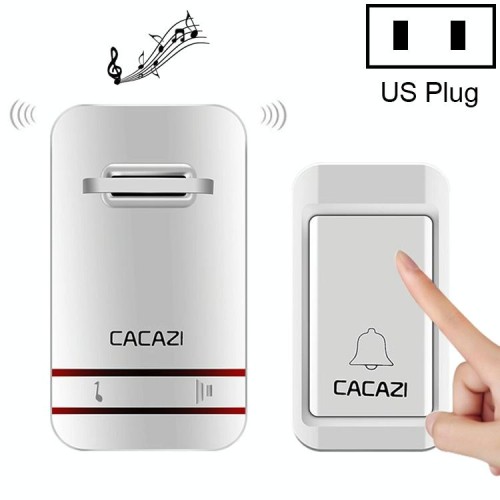 CACAZI V027G One Button One Ricevitori Campanello elettronico cinetico domestico senza fili autoalimentato, spina europea