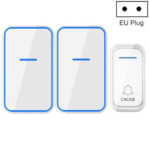 Cacazi A68-2 da uno a due telecomando wireless Campanello elettronico Home Smart Digital Campanello wireless digitale, Stile: Spina UE (nero)