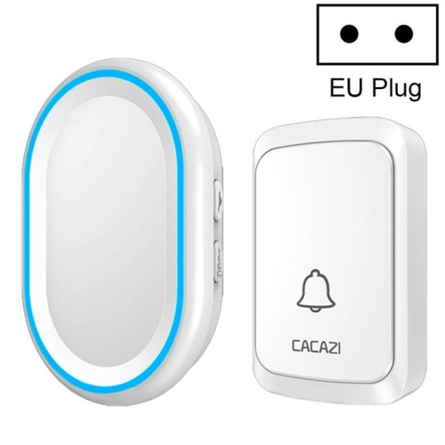 Cacazi A80 1 per 1 campanello musicale wireless senza batteria, spina: spina UE (nero)