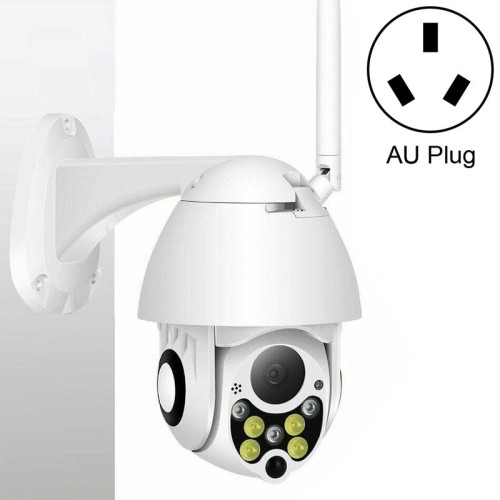 Telecamera di sorveglianza wireless HD PTZ Sicurezza domestica Telecamera dome di rete impermeabile IP66 esterna, supporto per visione notturna e rilevamento del movimento e scheda TF, spina UK