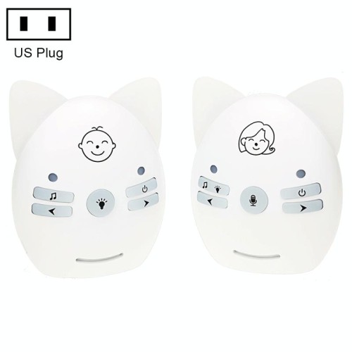 Supporto per baby monitor audio wireless Monitoraggio vocale + Interfono + Luce notturna senza batteria, Tipo di spina: Spina americana (bianca)