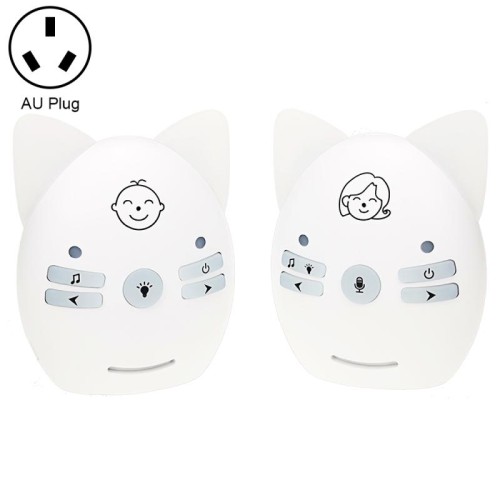 Supporto per baby monitor audio wireless Monitoraggio vocale + Interfono + Luce notturna senza batteria, Tipo di spina: Spina AU (blu)