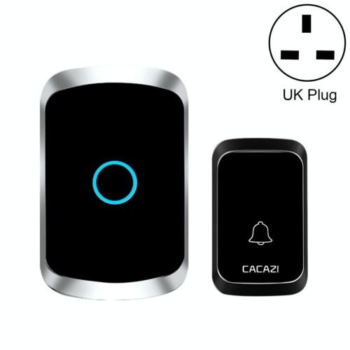 CACAZI A50 1 per 1 campanello musicale wireless senza batteria, spina: spina UK (bianco)
