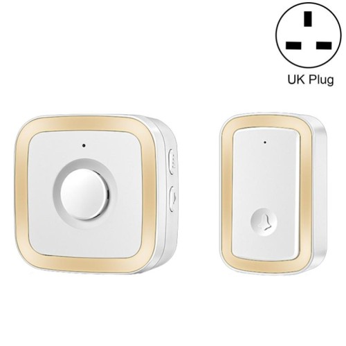 CACAZI A58 1 per 1 Campanello Smart Wireless senza batteria, Spina: Spina UK (Oro)