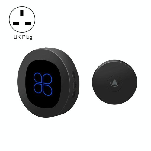 R16 1 per 1 campanello di chiamata elettronico domestico autoalimentato wireless intelligente (spina americana nera)