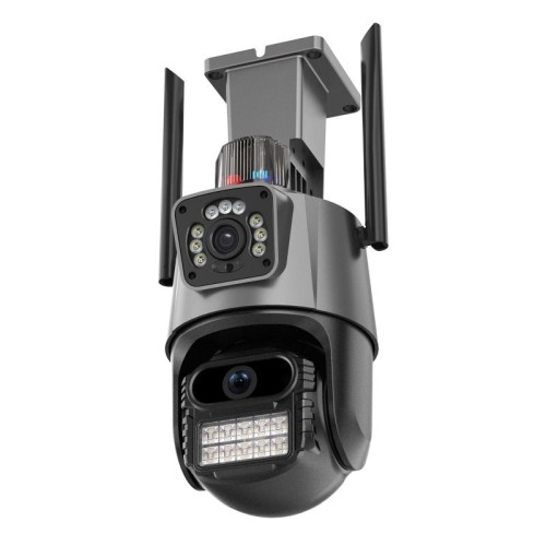 QX81 Riconoscimento Umanoide AI Allarme WIFI Doppia Telecamera IP sferica da 2 MP, Spina: Spina UK
