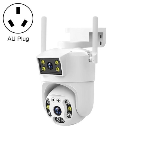 QX106 Telecamera di sorveglianza WiFi impermeabile per esterni da 2 MP con doppio obiettivo (spina UK)