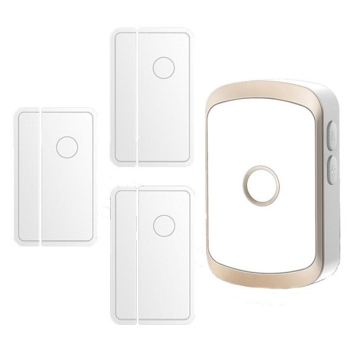 CACAZI M20 1 per 3 Tipo split Sensore di apertura porta Promemoria Allarme campanello wireless intelligente, Stile: Spina europea(Oro)