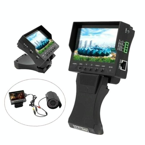 JSK-4300B Tester di monitoraggio del cavo di rete con uscita 12V portatile da 4,3 pollici (con adattatore di alimentazione spina europea)