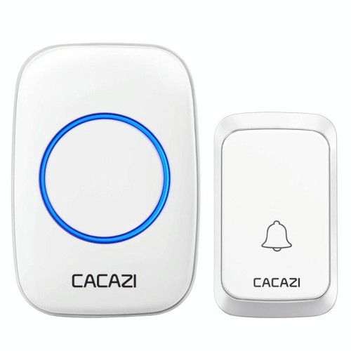 CACAZI A06-DC 1 a 1 Tipo di batteria Smart Home Campanello musicale impermeabile senza fili (bianco)