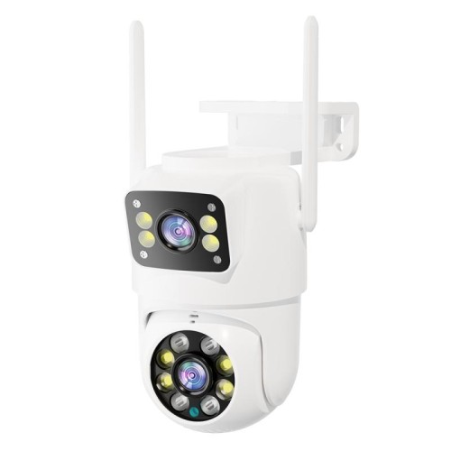 Q8216 Telecamera WiFi impermeabile IP66 da esterno bidirezionale da 4 MP, tipo di spina: spina americana (bianca)