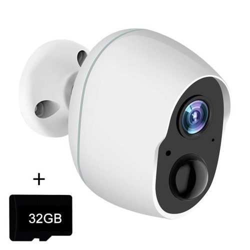 Telecamera di sorveglianza WiFi con visione notturna a infrarossi Ultra-HD per la casa, scheda di memoria: 32 GB (spina UE)