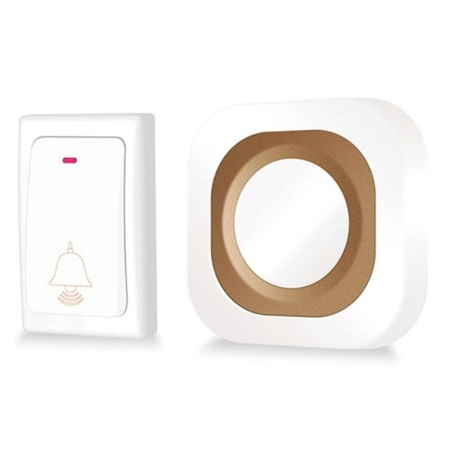 Campanello domestico wireless flash Campanello con telecomando intelligente autogenerato senza batterie, specifica: 1 per 1 bianco (spina UK)