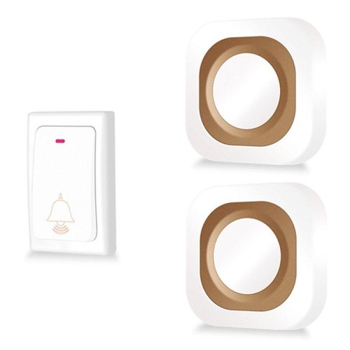Campanello domestico wireless flash Campanello con telecomando intelligente autogenerato senza batterie, specifica: 1 per 2 bianco (spina UK)