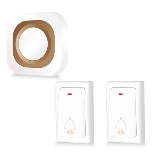 Campanello domestico wireless flash Campanello con telecomando intelligente autogenerato senza batterie, specifica: 2 per 1 bianco (spina europea)