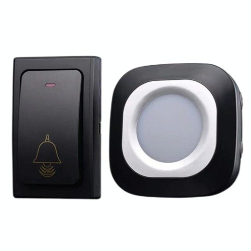 Campanello domestico wireless flash Campanello con telecomando intelligente autogenerato senza batterie, specifica: 1 per 1 nero (spina americana)