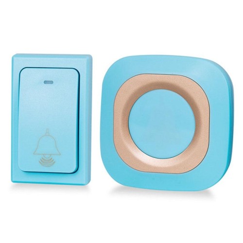 Campanello domestico wireless flash Campanello con telecomando intelligente autogenerato senza batterie, specifica: 1 per 1 blu (spina americana)
