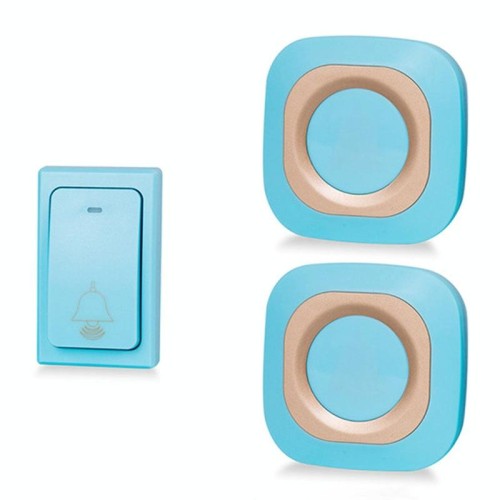 Campanello domestico wireless flash Campanello con telecomando intelligente autogenerato senza batterie, specifica: 1 per 2 blu (spina europea)