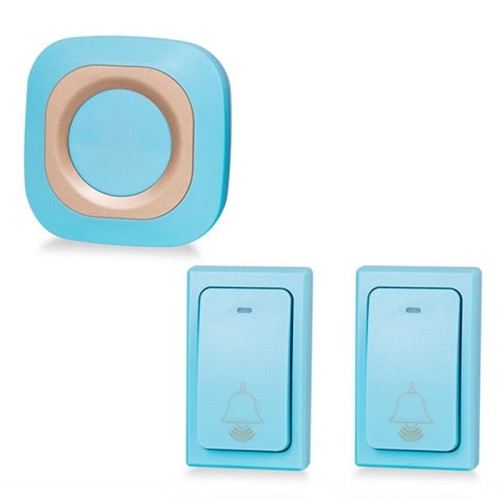 Campanello domestico wireless flash Campanello con telecomando intelligente autogenerato senza batterie, specifica: 2 per 1 blu (spina europea)