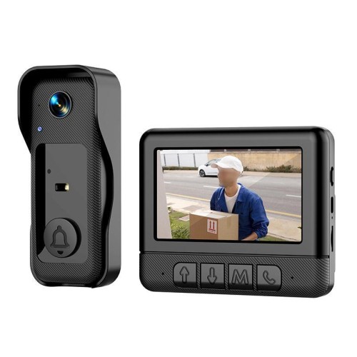 X6 Home Campanello video wireless intelligente a infrarossi con visione notturna e display da 4,3 pollici, colore: nero
