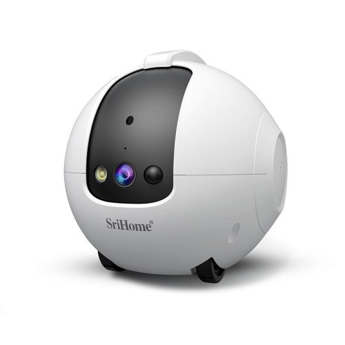 SriHome DH013 Telecamera robot intelligente per animali domestici da 4 MP, tipo di spina: spina UE (bianca)