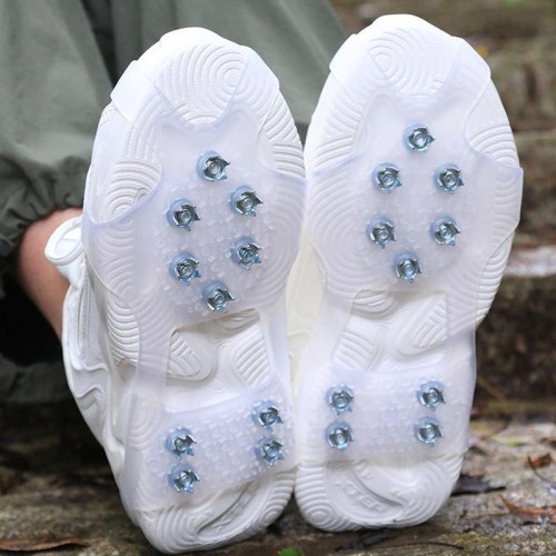 AOTU AT616 1 paio di copriscarpe antiscivolo anticaduta da esterno con 10 denti e artigli da ghiaccio per alpinismo, ghiaccio e neve, taglia: M per scarpe da 34 a 40