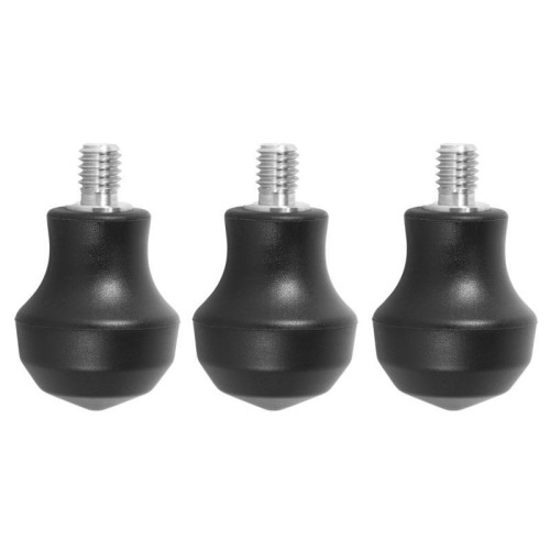 BEXIN FT-14 3 pezzi 3/8 pollici treppiede monopiede doppio scopo piede pad punta in gomma antiscivolo punta in acciaio inossidabile