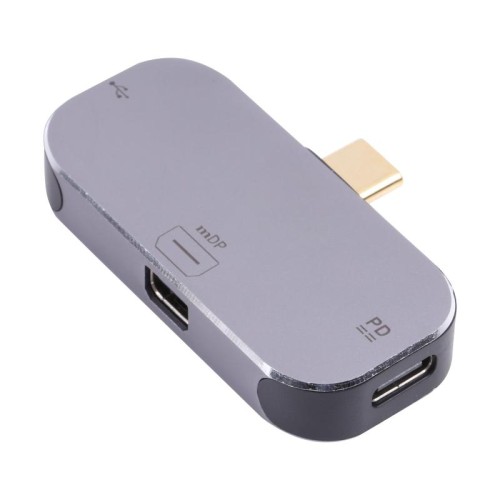 3 in 1 USB-C / Type-C maschio a doppio adattatore femmina USB-C / Type-C + mini DP