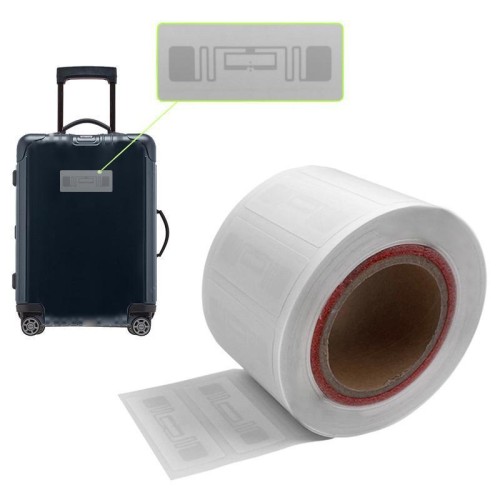 Etichetta adesiva per bagagli NFC con sensore intelligente RF, chip UHF RFID, etichetta elettronica, dimensioni: 74x22 mm