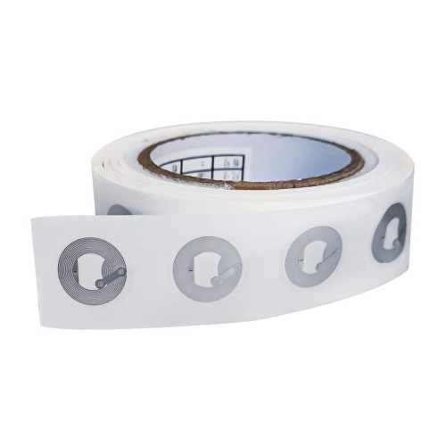 Etichette NFC adesive con chip NTAG213 Etichette HF RFID in carta patinata rotonde da 25 mm