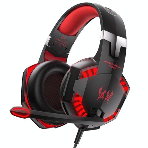 Cuffie da gioco cablate KOTION EACH G2000 con luce LED (nero rosso)