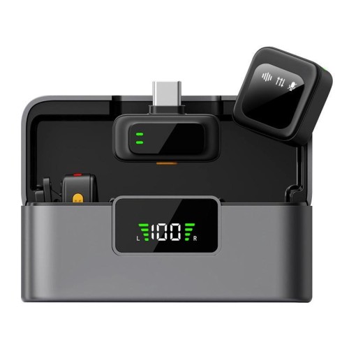 Microfono wireless lavalier Q18 2 in 1, modello: spina di tipo C