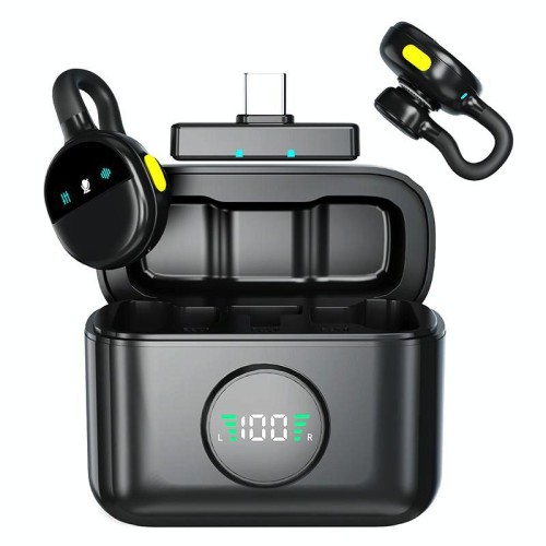 Microfono lavalier wireless Q28 2 in 1 con cancellazione del rumore, modello: spina di tipo C