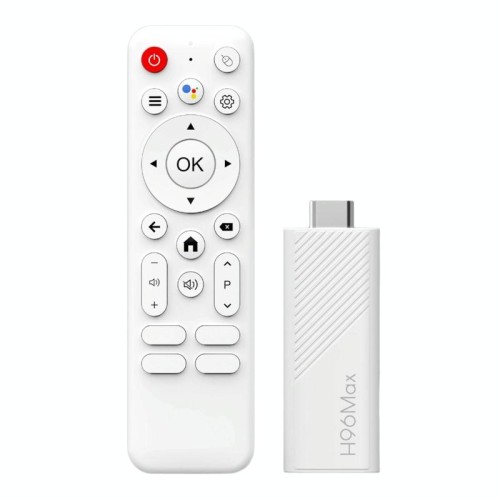 H96 Max H313 Android 14 Mini HD TV Stick con telecomando, 2 GB + 16 GB, ARM Cortex-A53 Quad Core (bianco)