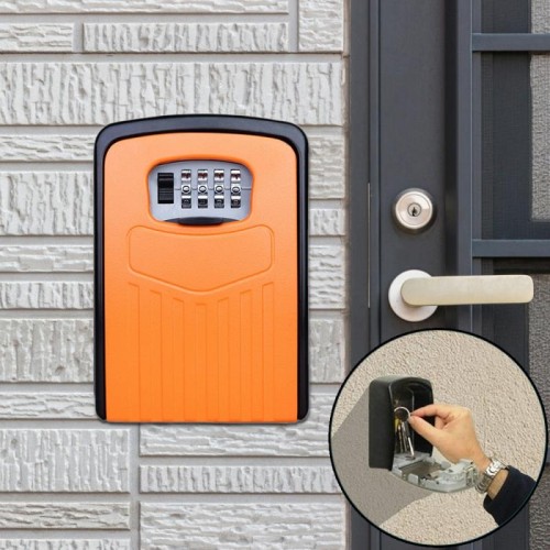 Cassetta di sicurezza per armadietto a muro con serratura con password grande Scatola di sicurezza per villa in metallo (grigio)