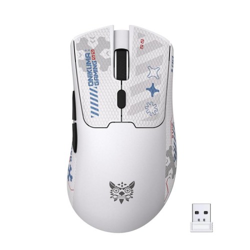 Mouse da gioco tri-mode cablato ONIKUMA DM01 12800DPI 2,4GHz + BT + (bianco)